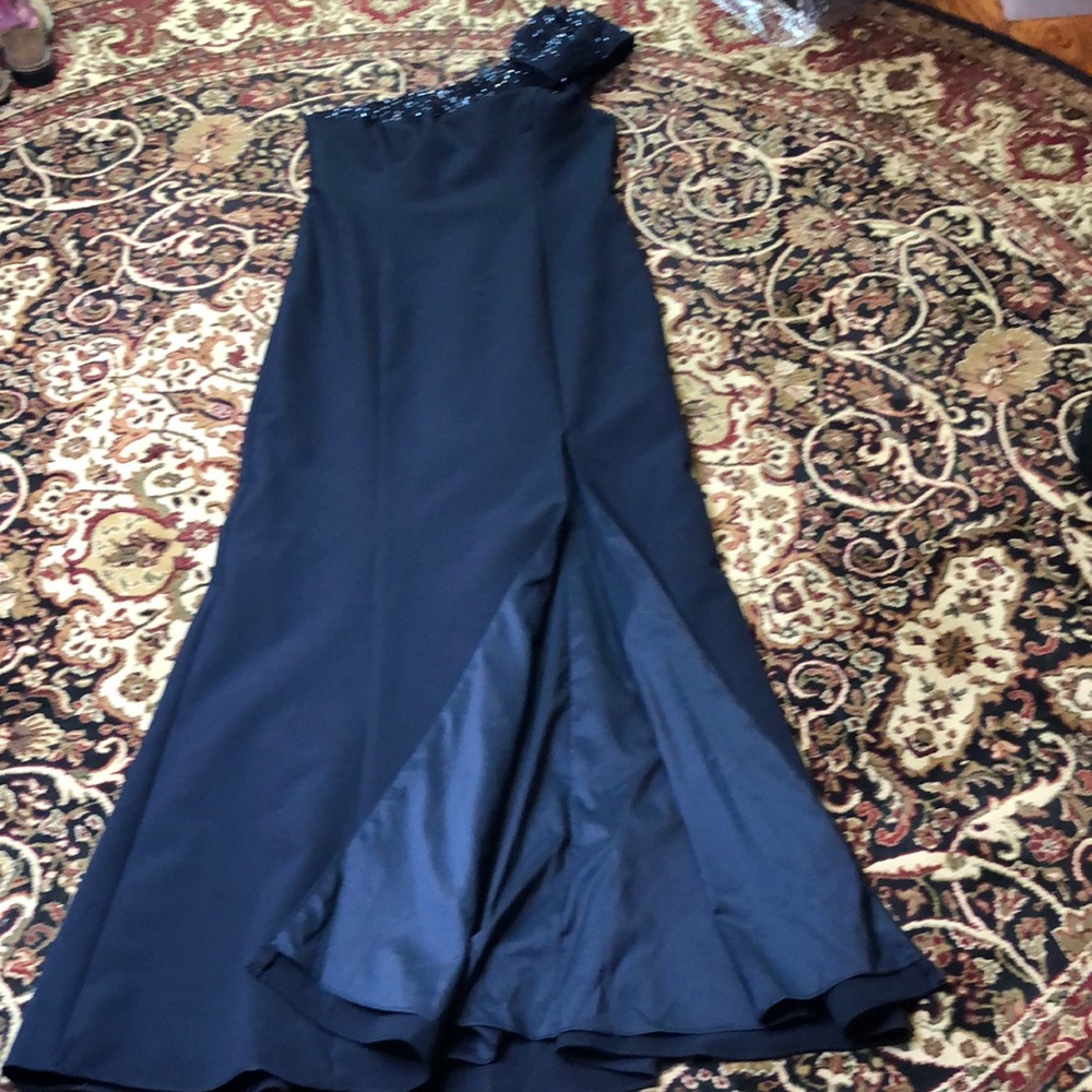 Aiden mattox One Shoulder navy Dress gown 10